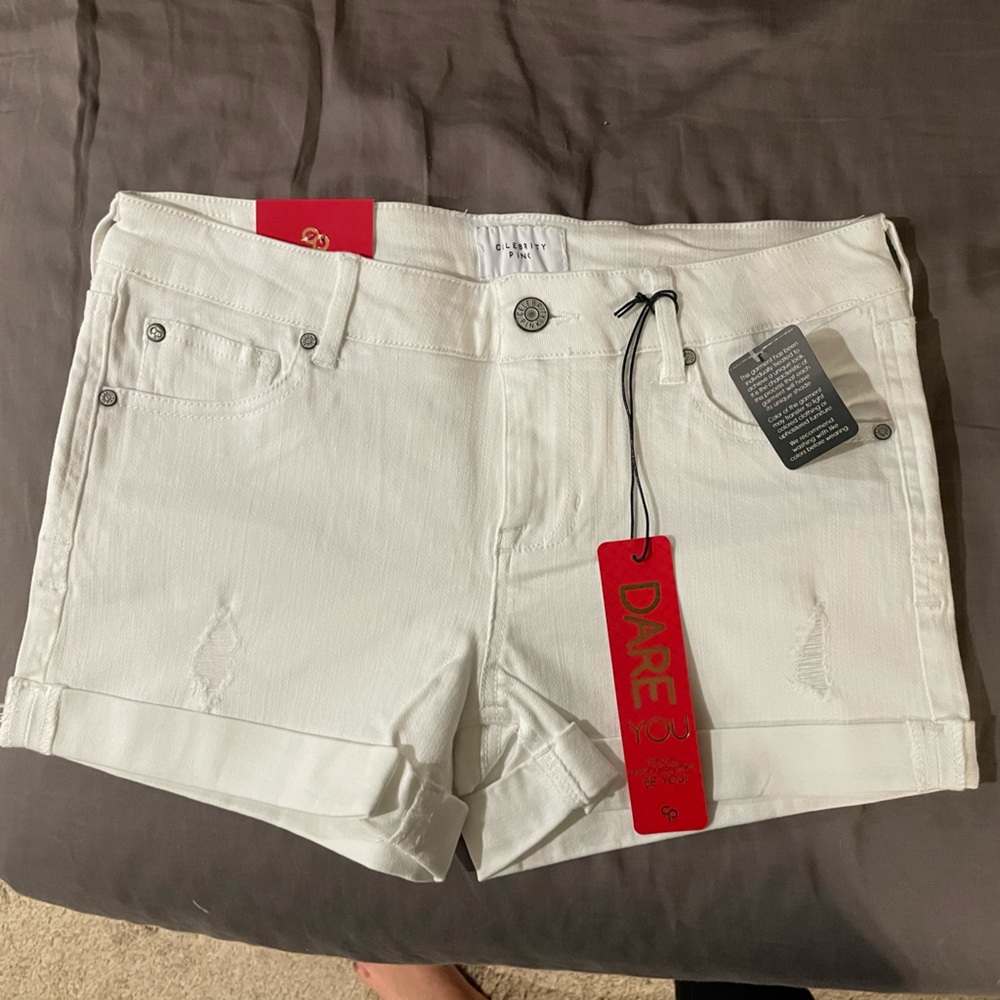 Celebrity pink white shorts